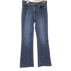 D2 by David Daphine Womens Size 10 Dark Wash Stretch Bootcut Denim Jeans Blue